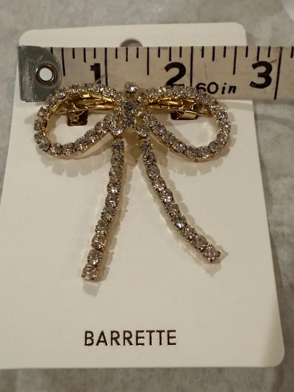 J. Crew Crystal Pavé Bow Hair Barrette/NWOT - Picture 5 of 10